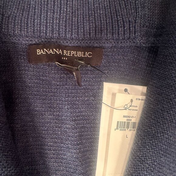 Banana Republic Cardigan Mens Shawl Collar Sweater Button Up Cotton Jacket - Picture 5 of 16